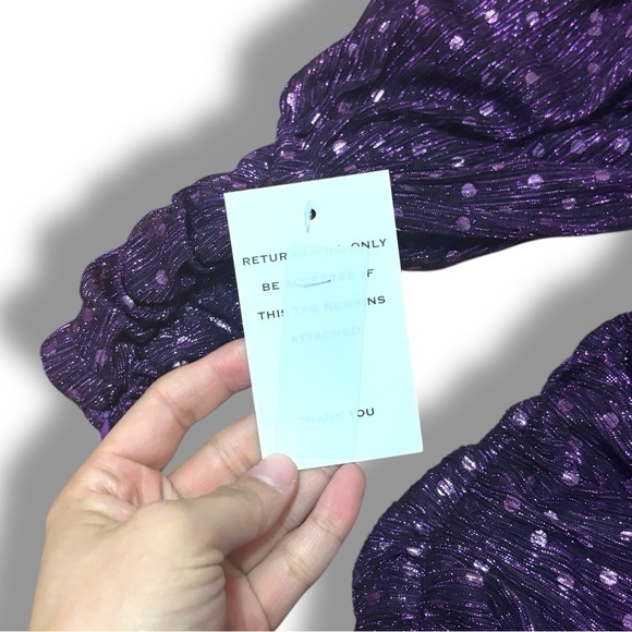 NWT For Love & Lemons Purple Sparkly 80s Inspired La Villette Mini Dress Medium - Picture 12 of 14